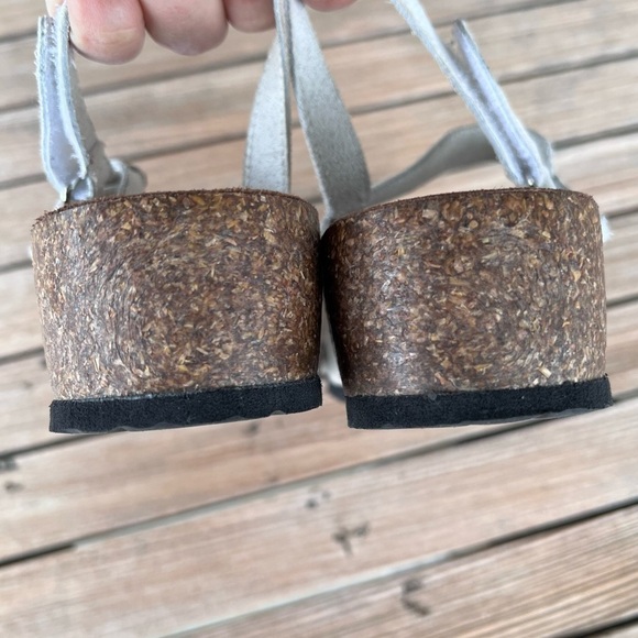 Sundance Italy Moon on the Water Cork Bottom Sandal White Shimmer Sz 10 Comfort - Picture 9 of 16